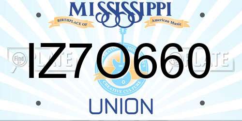 IZ7O660 Mississippi License Plate