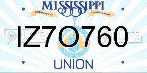 IZ7O760 Mississippi License Plate