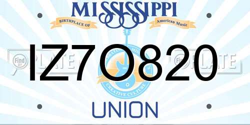 IZ7O820 Mississippi License Plate