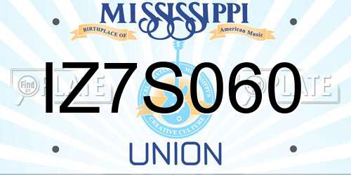 IZ7S060 Mississippi License Plate