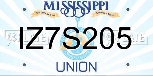 IZ7S205 Mississippi License Plate
