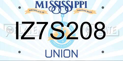 IZ7S208 Mississippi License Plate
