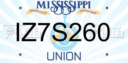 IZ7S260 Mississippi License Plate