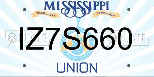 IZ7S660 Mississippi License Plate