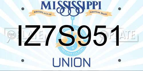 IZ7S951 Mississippi License Plate