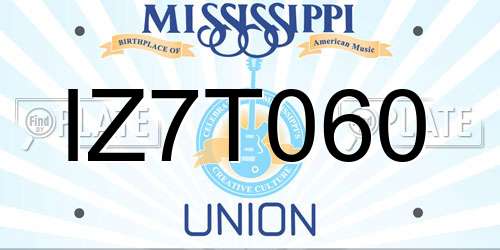 IZ7T060 Mississippi License Plate