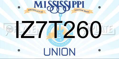 IZ7T260 Mississippi License Plate