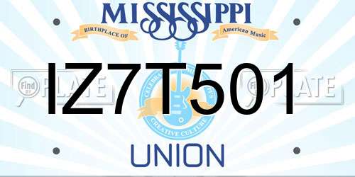 IZ7T501 Mississippi License Plate