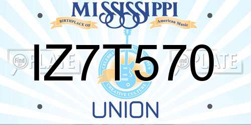 IZ7T570 Mississippi License Plate