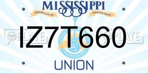 IZ7T660 Mississippi License Plate