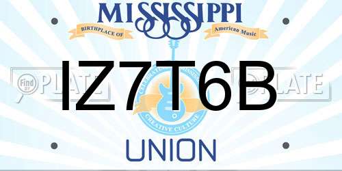 IZ7T6B Mississippi License Plate