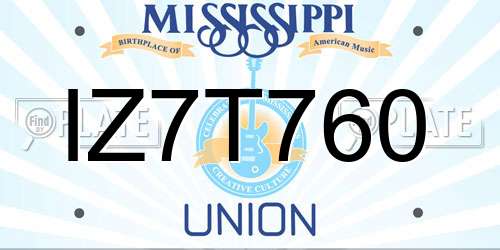 IZ7T760 Mississippi License Plate
