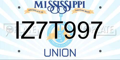 IZ7T997 Mississippi License Plate