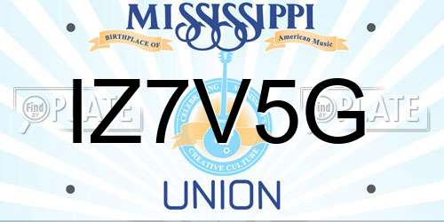 IZ7V5G Mississippi License Plate