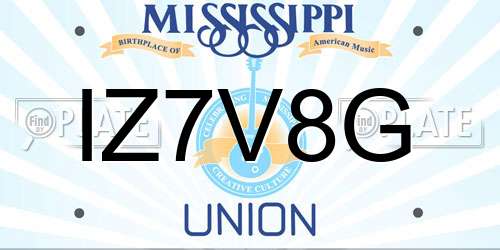 IZ7V8G Mississippi License Plate