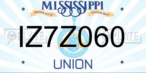 IZ7Z060 Mississippi License Plate