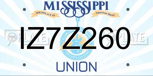IZ7Z260 Mississippi License Plate