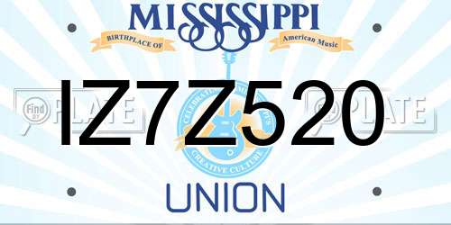 IZ7Z520 Mississippi License Plate