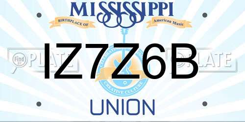 IZ7Z6B Mississippi License Plate