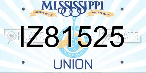 IZ81525 Mississippi License Plate