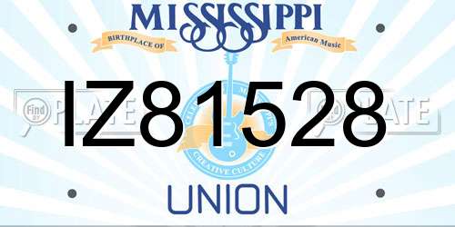IZ81528 Mississippi License Plate