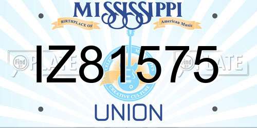 IZ81575 Mississippi License Plate
