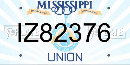 IZ82376 Mississippi License Plate