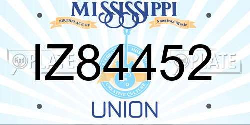 IZ84452 Mississippi License Plate