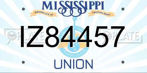 IZ84457 Mississippi License Plate