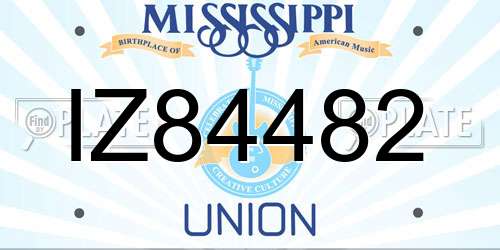 IZ84482 Mississippi License Plate