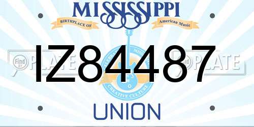 IZ84487 Mississippi License Plate