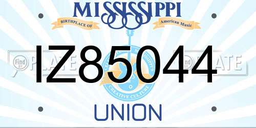 IZ85044 Mississippi License Plate