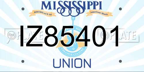 IZ85401 Mississippi License Plate