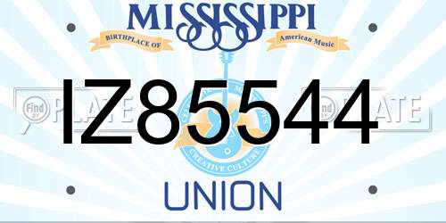 IZ85544 Mississippi License Plate