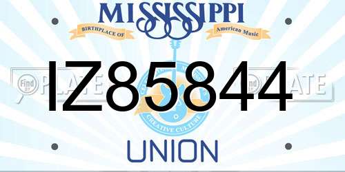 IZ85844 Mississippi License Plate