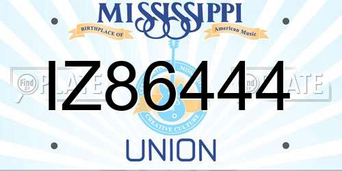 IZ86444 Mississippi License Plate