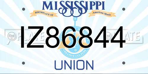 IZ86844 Mississippi License Plate