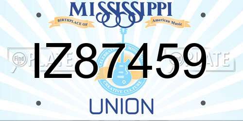 IZ87459 Mississippi License Plate