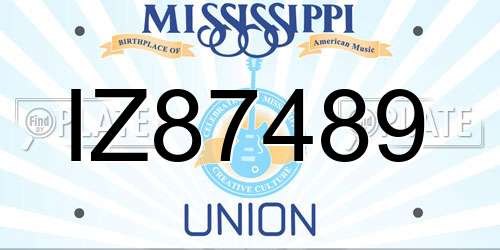 IZ87489 Mississippi License Plate