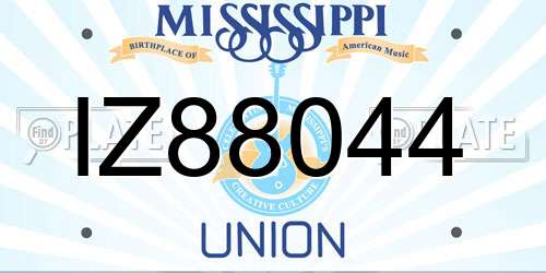 IZ88044 Mississippi License Plate
