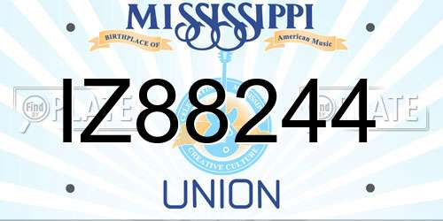 IZ88244 Mississippi License Plate