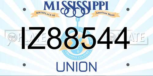 IZ88544 Mississippi License Plate