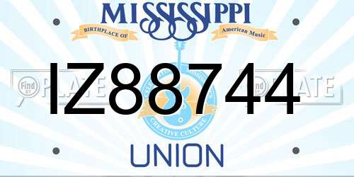 IZ88744 Mississippi License Plate