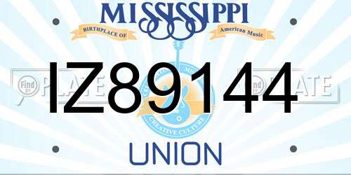 IZ89144 Mississippi License Plate