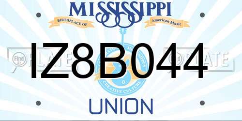 IZ8B044 Mississippi License Plate
