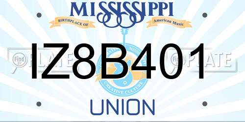 IZ8B401 Mississippi License Plate