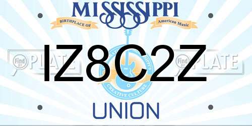 IZ8C2Z Mississippi License Plate