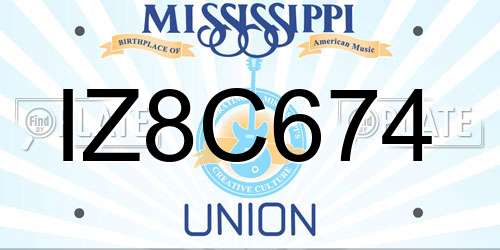 IZ8C674 Mississippi License Plate