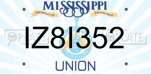 IZ8I352 Mississippi License Plate