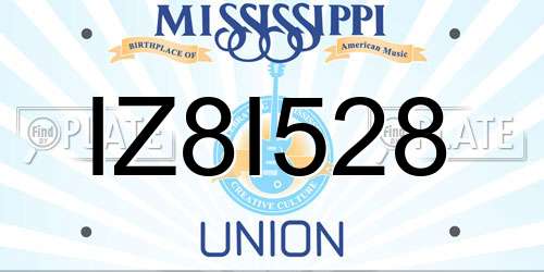IZ8I528 Mississippi License Plate